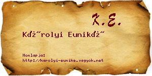 Károlyi Euniké névjegykártya